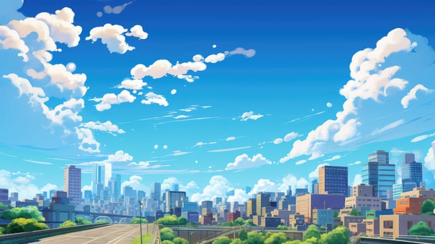 colorful cartoon blue sky photo