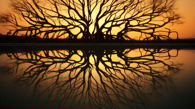 interconnectedness tree silhouette roots photo