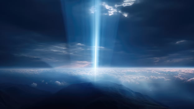 dramatic blue light beam photo
