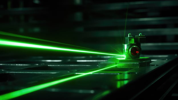 precision green laser beam photo