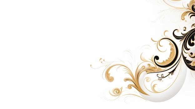 ornate corner graphic on white photo