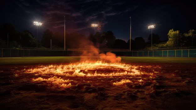 bon fire baseball photo