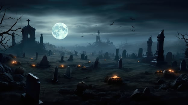 tombstones black halloween background photo