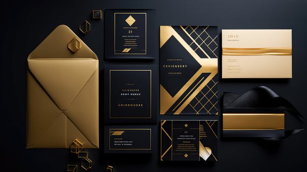 stylish gold and black invitation photo