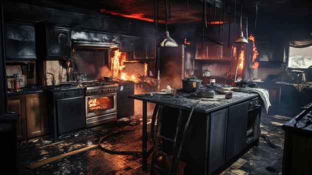 kitchen home fire damage photo