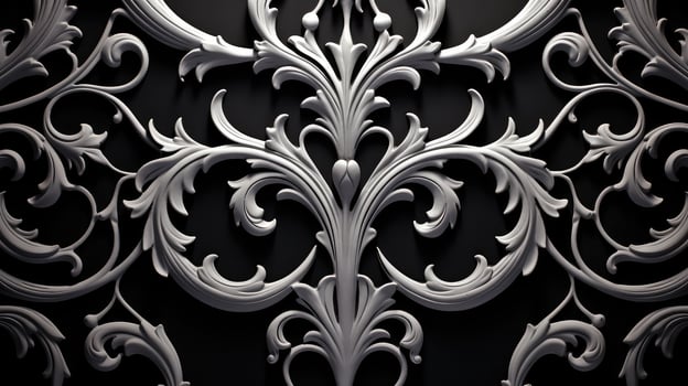 scrollwork black and white wallpaper photo