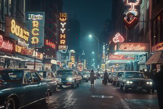A city street at night photo