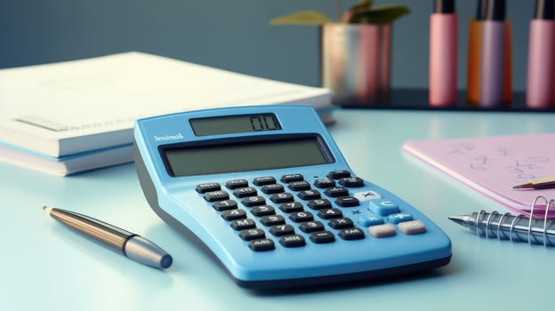 sleek calculator blue photo
