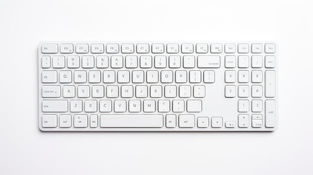 compact computer keyboard white background photo