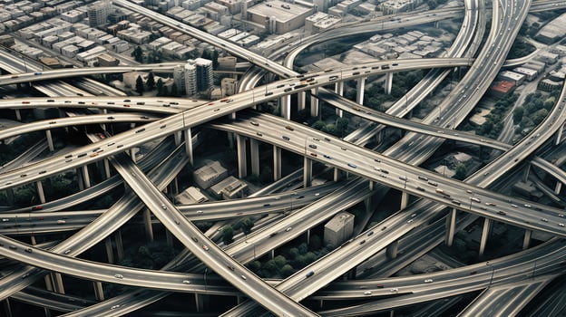 overpasses complex roads photo