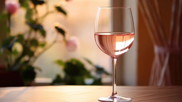 bowl rose wine glass photo