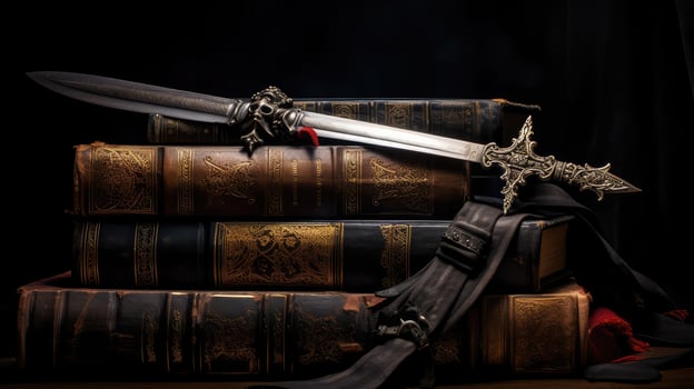 modern book sword photo