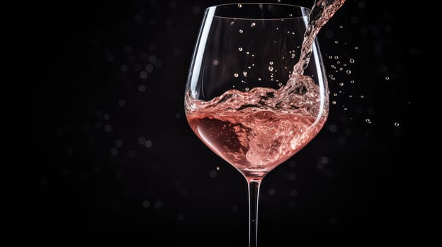 wine glass of rose photo