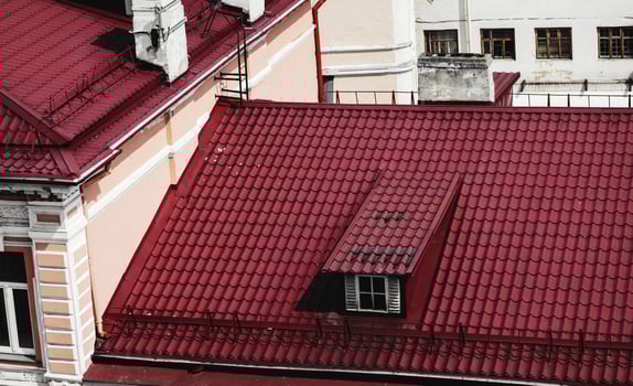 roof of old European houses. photo