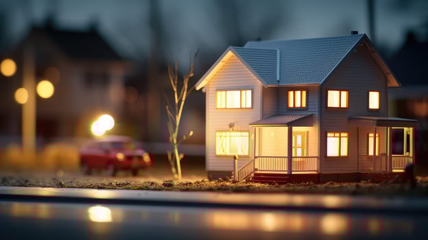 dusk blurred house photo