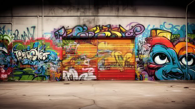 street inside garage door photo