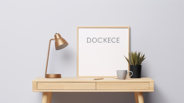 minimalist mockup desk photo