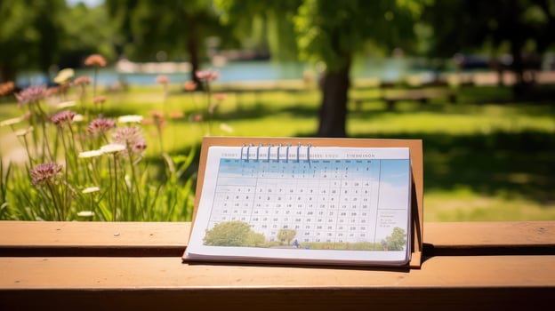 organization calendar and book photo