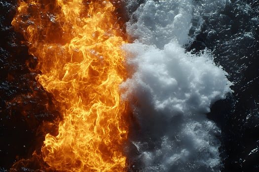 Dynamic Contrast of Fire and Water Elements for Dramatic Design photo