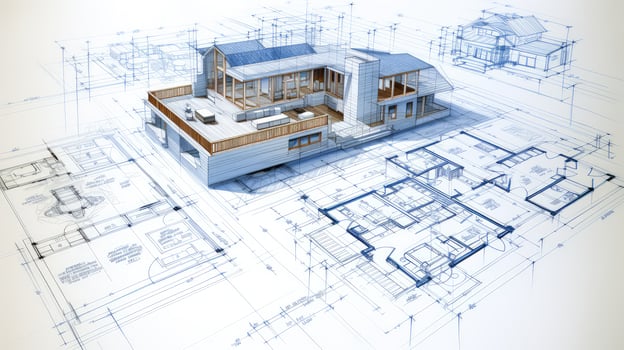 design blue prints house photo