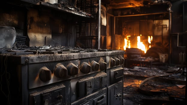 stove burned kitchen photo