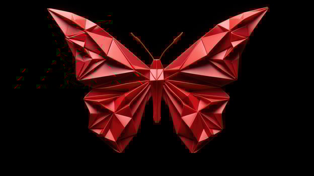 butterfly origami red photo