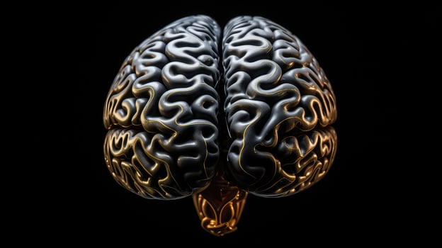 complexity brain on black photo