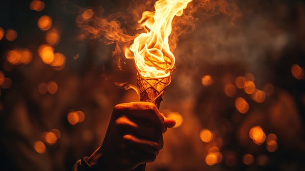 glow fire hand photo
