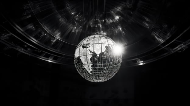 monochrome globe black and white photo