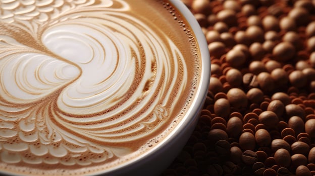 close coffee bean etching photo