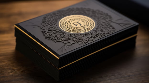 premium black and gold business cards photo