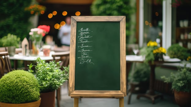 menu chalkboard green photo