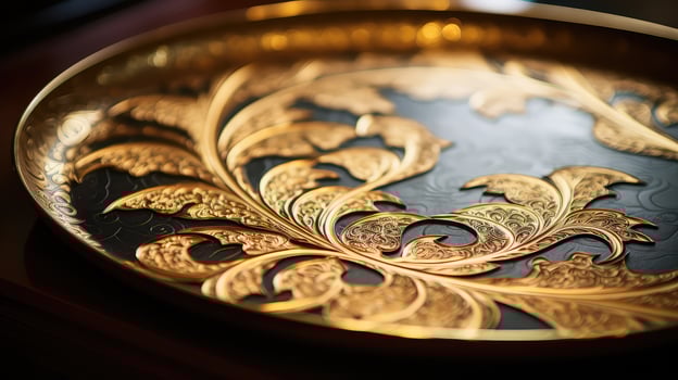 luxurious gold leaf pattern photo