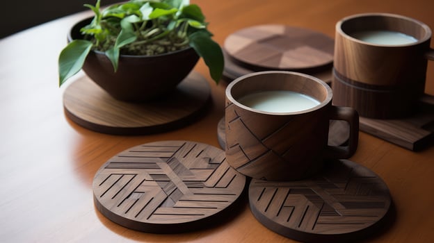 coasters walnut wood photo