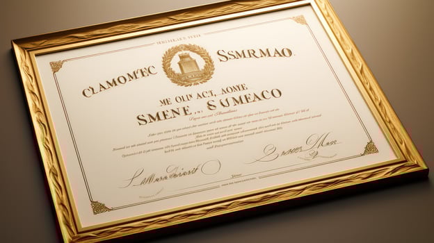 certificate gold script photo