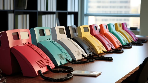 colorful office desk phone photo