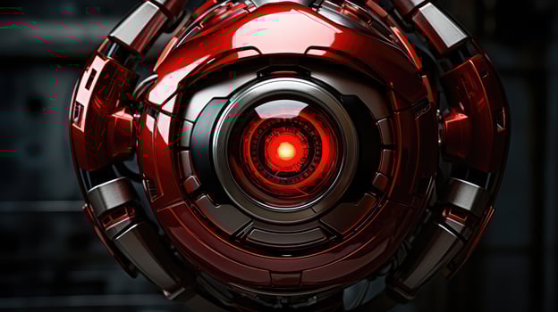 sleek red robot eye photo