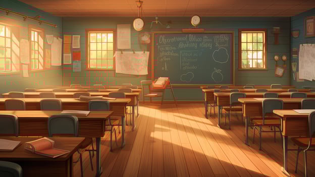 classroom cartoon school house photo