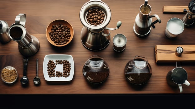 scale flat lay coffee photo