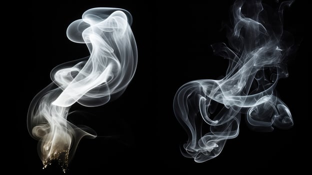 obscure white smoke on black photo