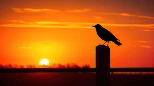 post black bird silhouette photo