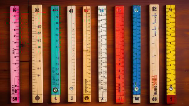 colorful wooden ruler photo