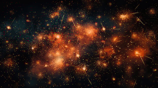 night orange sparks photo