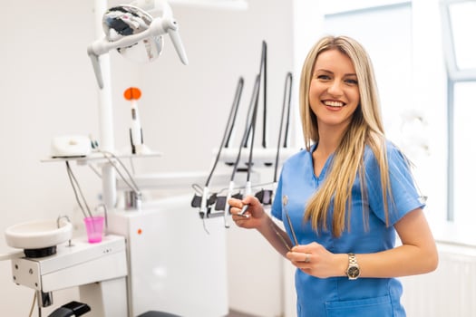Dentist at her place of work photo