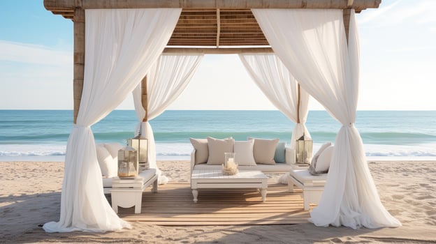 beach wood gazebo photo