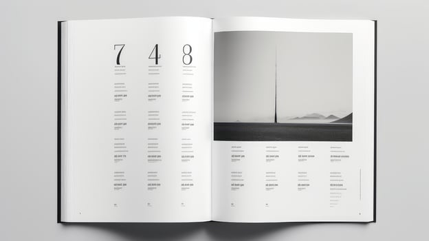 style book layout with large chapter numbers photo