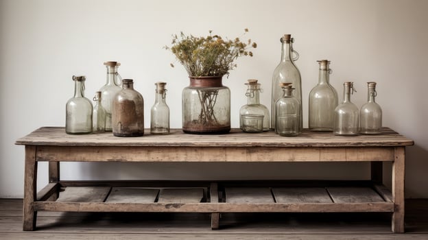 reclaimed vintage wood table photo