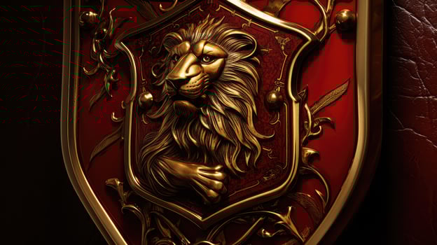 shield red and gold emblems photo