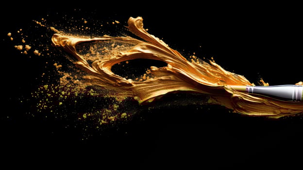 black gold glitter brush stroke photo