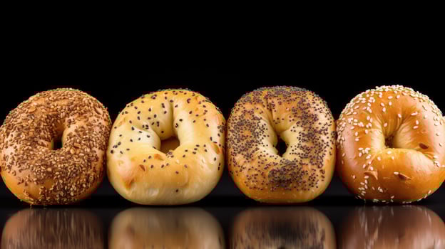 sesame bagel white background photo